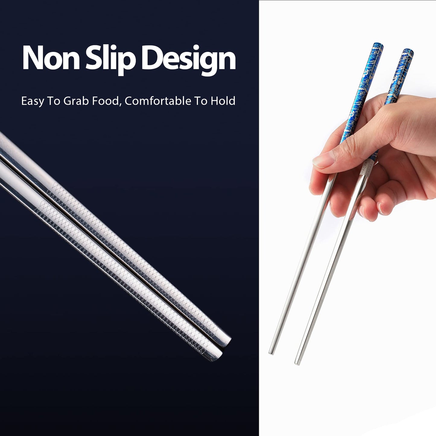 Blue Wave Metal Reusable Chopsticks