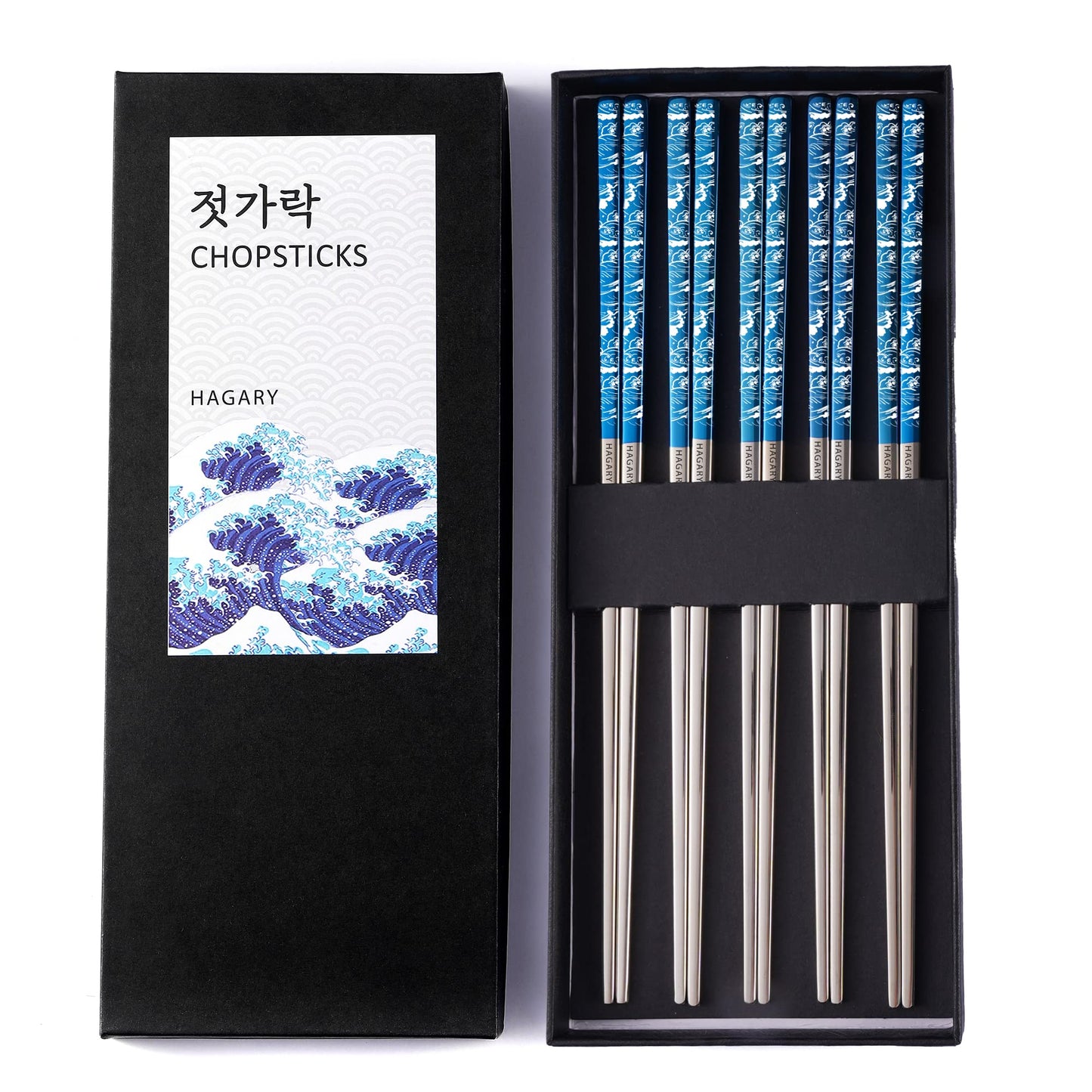 Blue Wave Metal Reusable Chopsticks