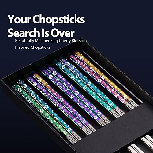 Cherry Blossom Rainbow Metal Reusable Chopsticks