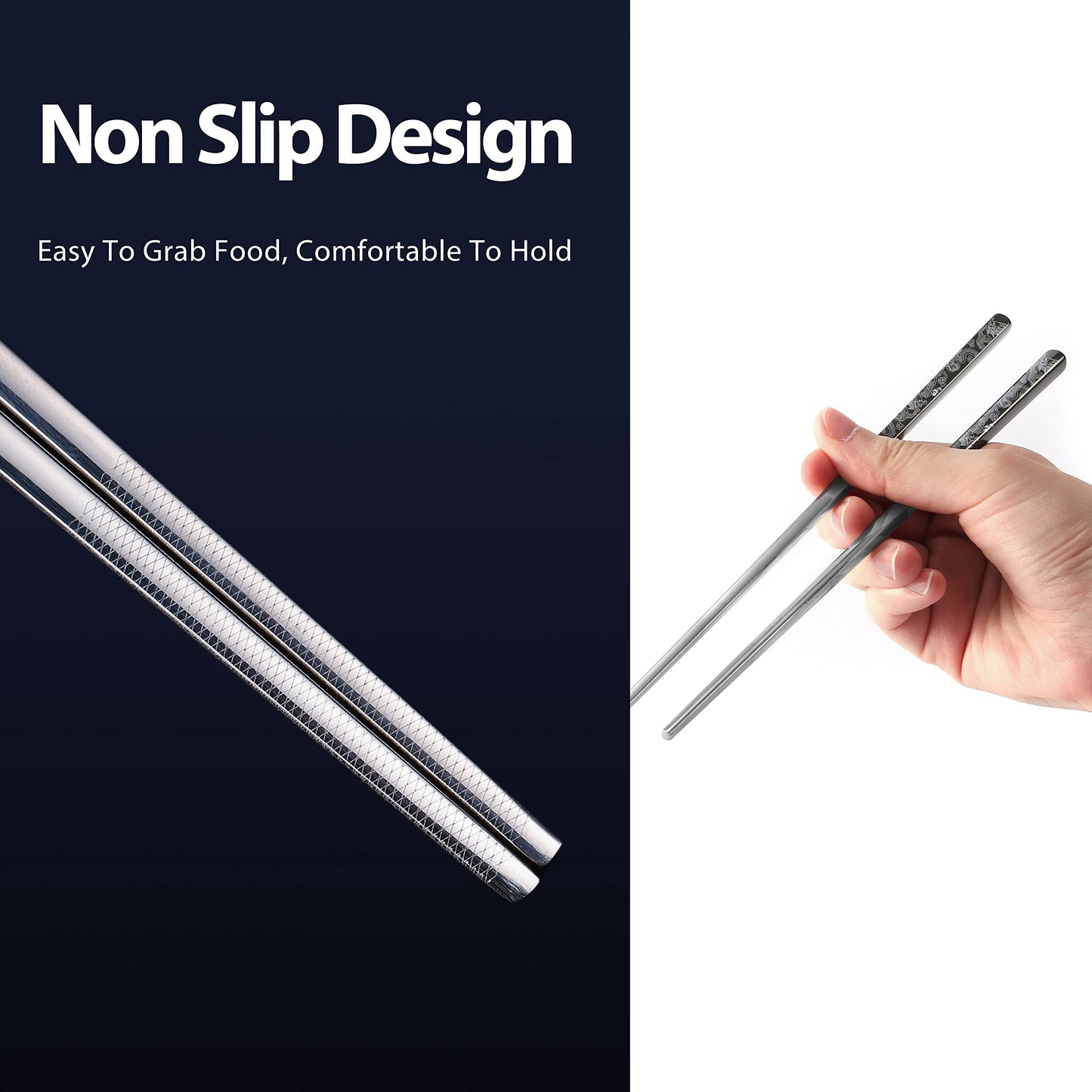 Dragon Metal Reusable Chopsticks Black Color