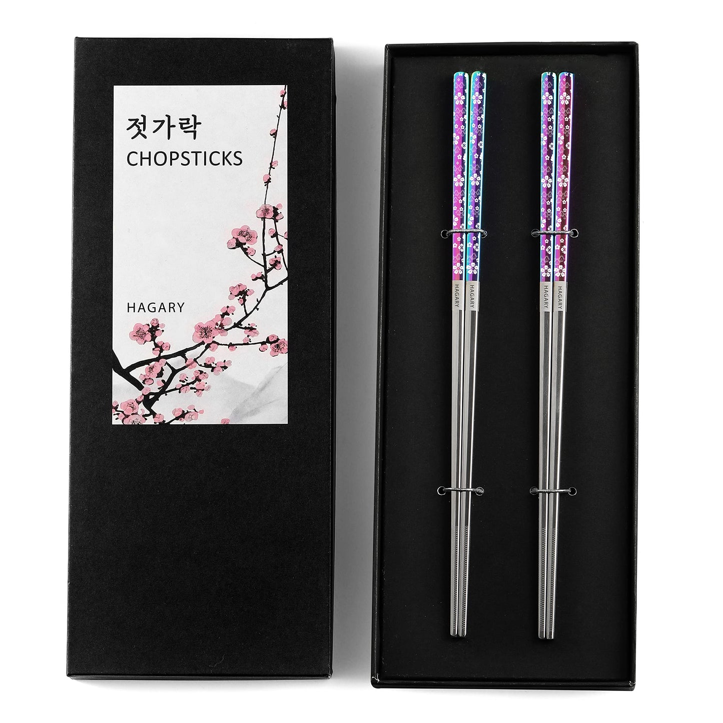 Cherry Blossom Rainbow Metal Reusable Chopsticks
