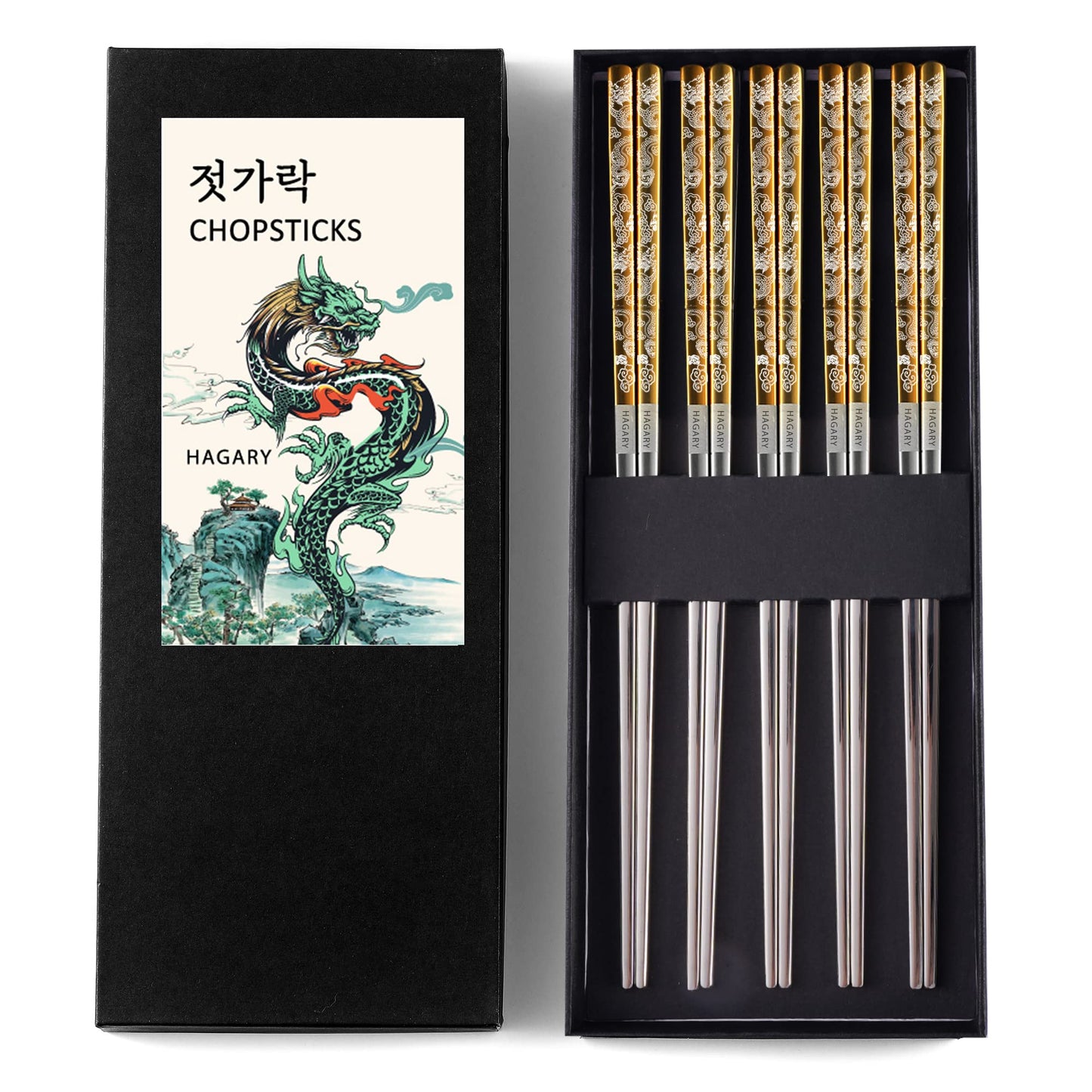 Dragon Metal Reusable Chopsticks Gold Color