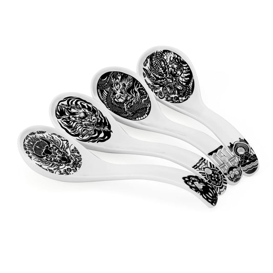 Dragon Ceramic Spoon Set of 4