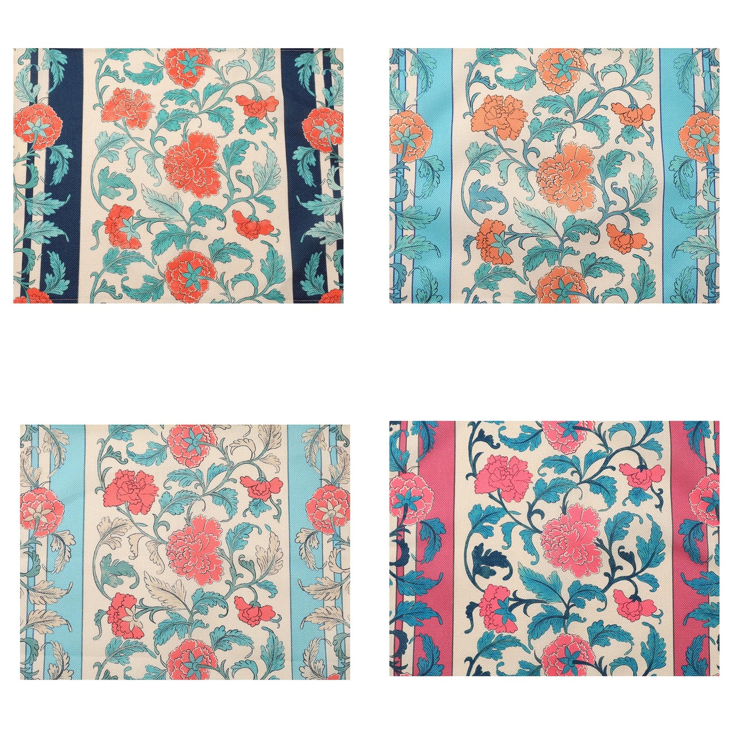 Peony Flowers Placemats Set of 4