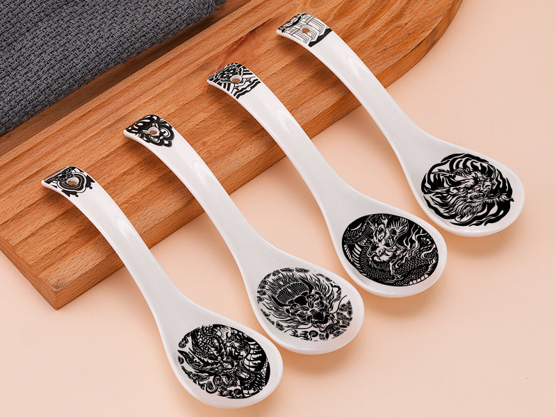 Dragon Ceramic Spoon Set of 4