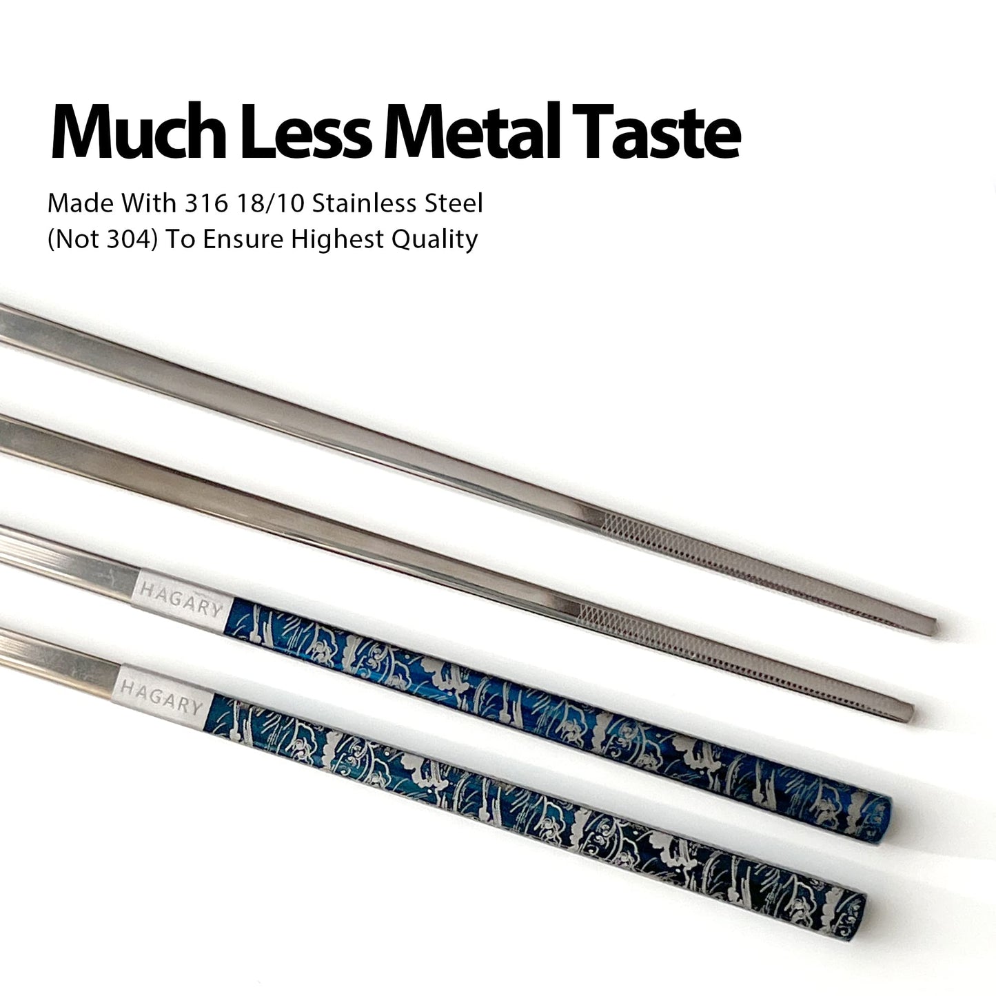 Blue Wave Metal Reusable Chopsticks