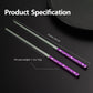 Cherry Blossom Purple Metal Reusable Chopsticks