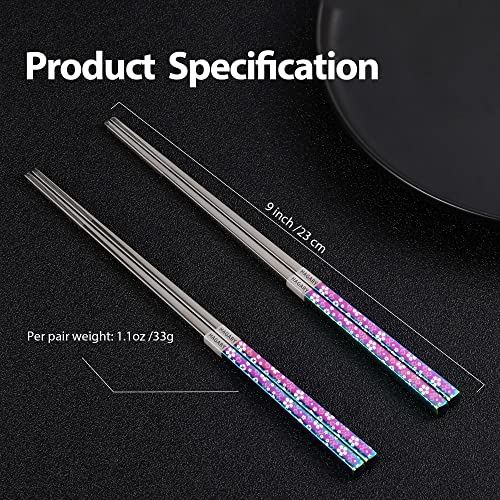 Cherry Blossom Rainbow Metal Reusable Chopsticks